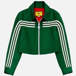 Adidas Originals Green Cropped Track Jacket NEW | Women’s 3 Stripe Zip Up